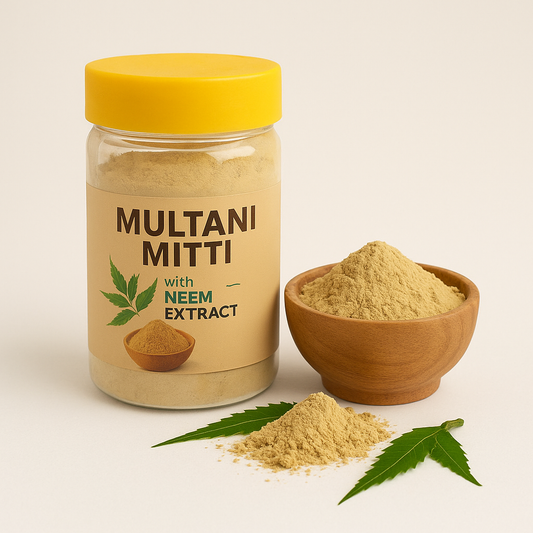 Natural Multani Mitti with Neem Extract – Herbal Face Pack for Glowing and Acne-Free Skin | Minzo Store