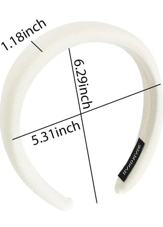 Thick Padded Headband for Women – Wide White AND REDSponge Hairband, Non-Slip Hair Hoop