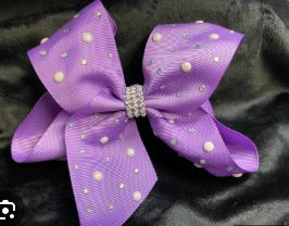 Pack of 2 Bow Hair Clips for Girls – Pearl Purple & Rainbow White