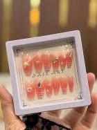 PACK OF 12 Fancy Pearl Nails with Free Glue Tabs – Elegant Press-On Nails Se