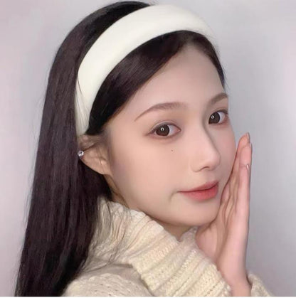 Thick Padded Headband for Women – Wide White AND REDSponge Hairband, Non-Slip Hair Hoop