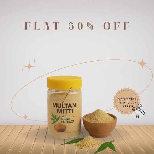 Natural Multani Mitti with Neem Extract – Herbal Face Pack for Glowing and Acne-Free Skin | Minzo Store